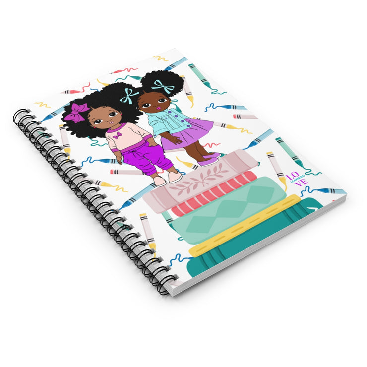 2 Cuties Who Love Learning  Spiral Notebook