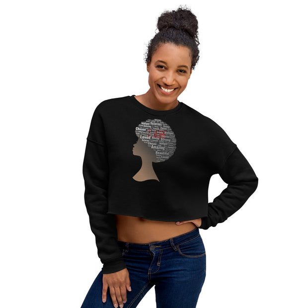 I  AM Crop Sweatshirt - Afro 1