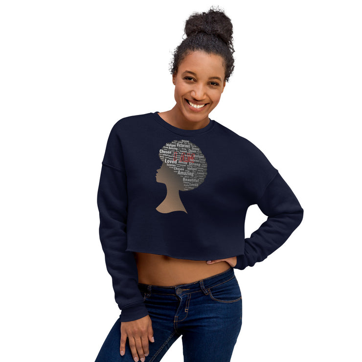 I  AM Crop Sweatshirt - Afro 1